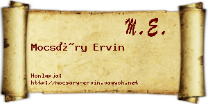 Mocsáry Ervin névjegykártya