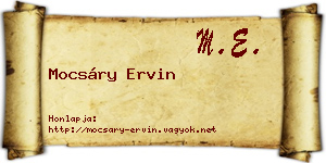 Mocsáry Ervin névjegykártya